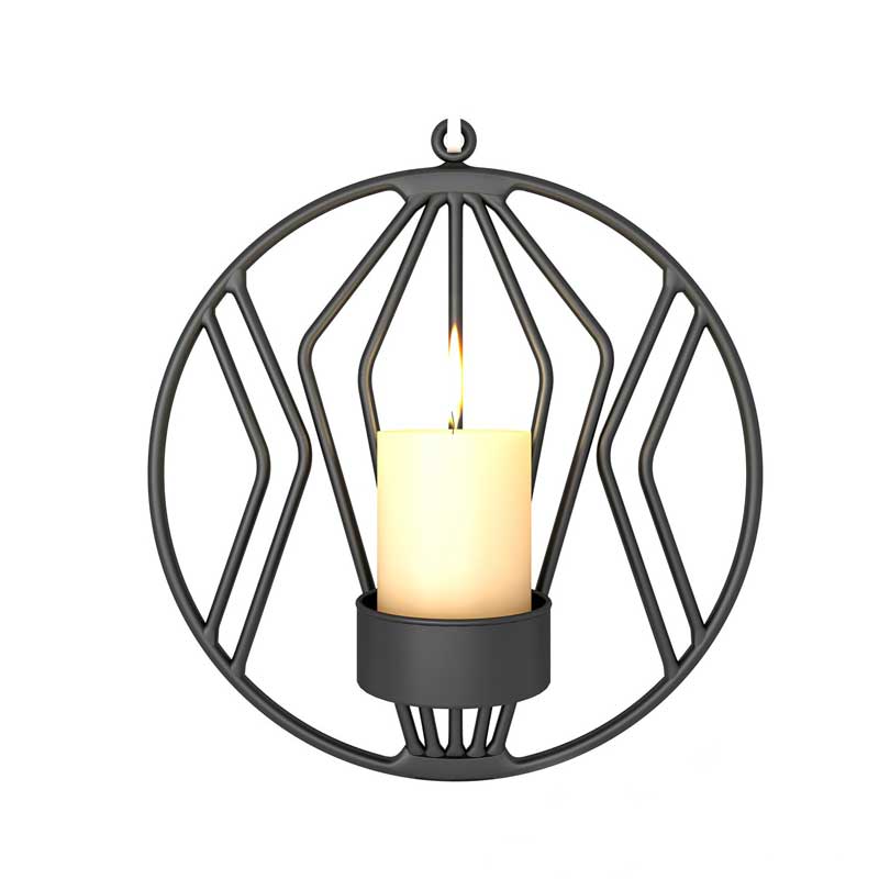 Modern Minimalist Round Geometric Iron Wall Sconce