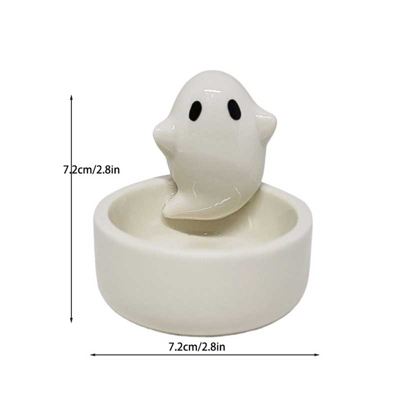 Creative Ceramic Animal & Character Candle Holders (6 Styles Available) Color:Ghost