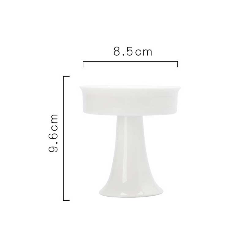Ceramic Pedestal Candlestick, DIY Scented Candle Vessel Bisque white