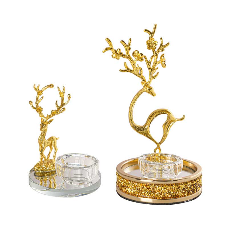 Elegant Golden Deer Candlestick Holder