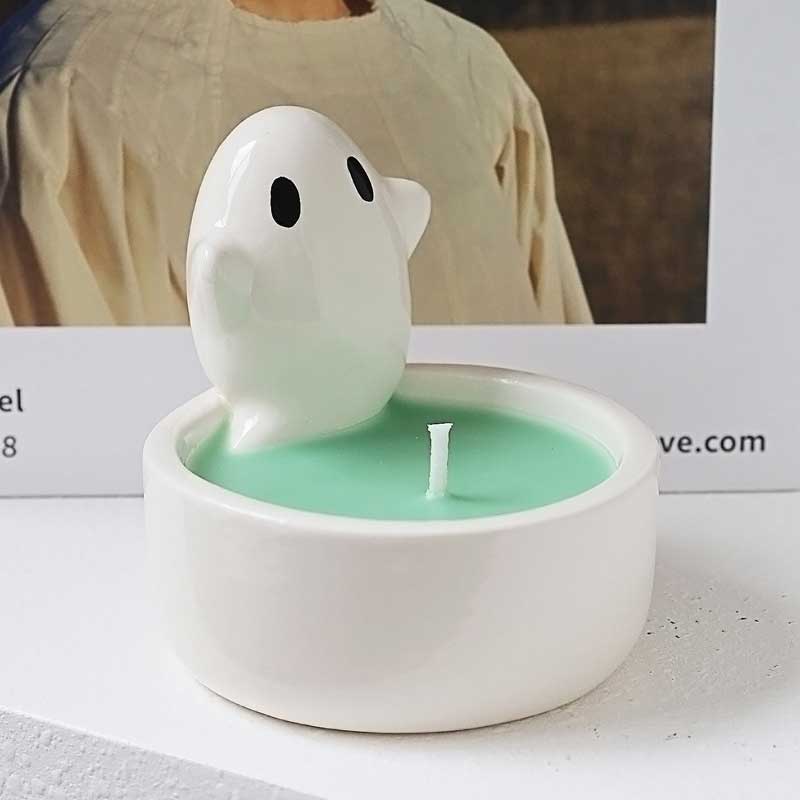Creative Ceramic Animal & Character Candle Holders (6 Styles Available) Color:Ghost 2