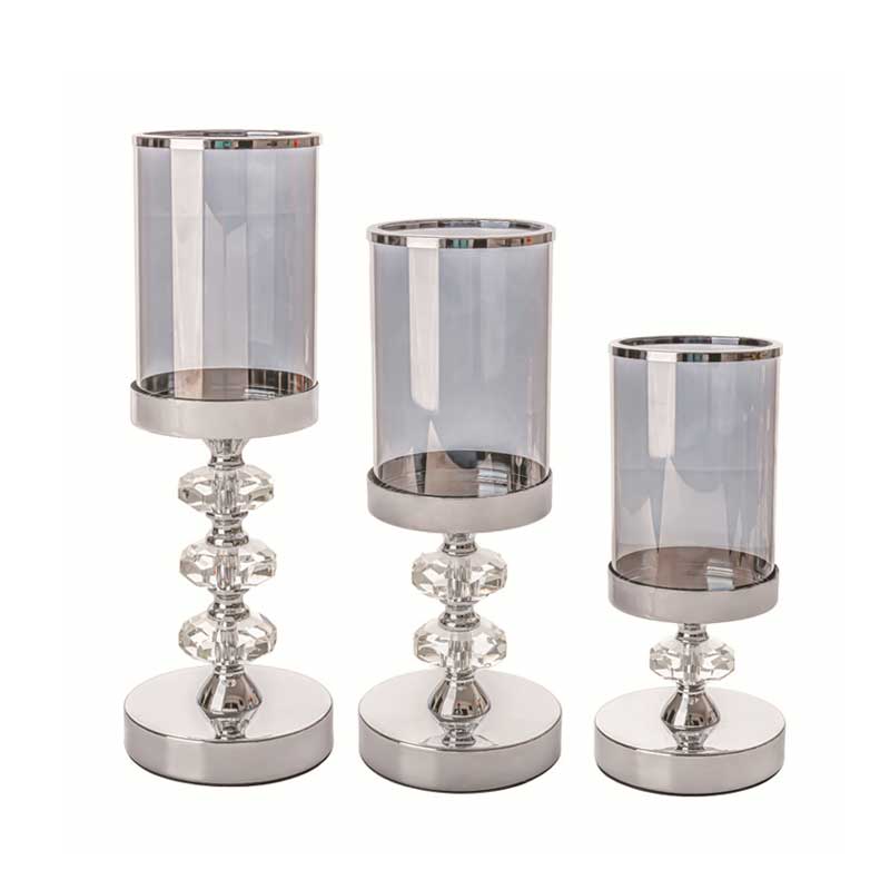Modern Luxury Crystal and Glass Candlestick Holder (Set of 3)