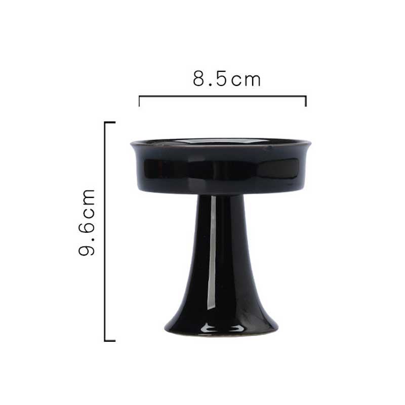 Ceramic Pedestal Candlestick, DIY Scented Candle Vessel Black