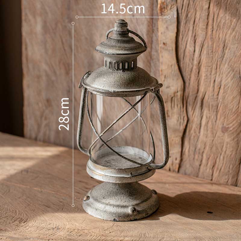 Vintage Distressed Wrought Iron Lantern Candlestick Style:Style1 1