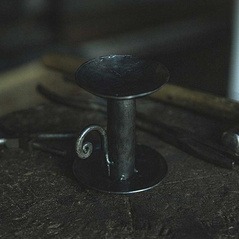 Hand-Forged Iron Hammered Texture Candlestick Holder Color:Vintage 2