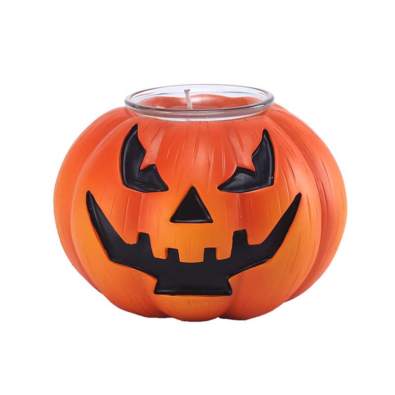 Resin Halloween Jack-o'-Lantern Pumpkin Candle Holder