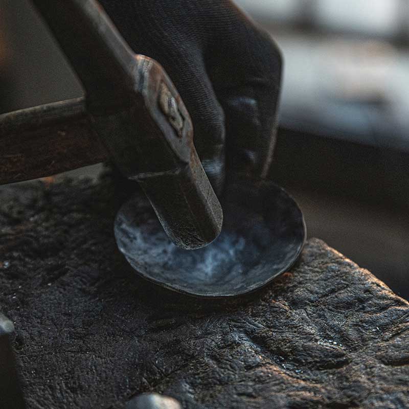 Hand-Forged Iron Hammered Texture Candlestick Holder Color:Vintage 1