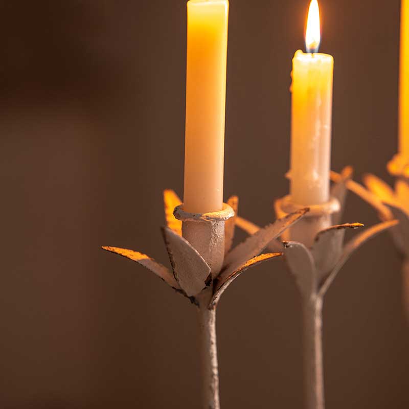 Vintage Distressed 7-Arm Iron Candelabra Color:Vintage 2