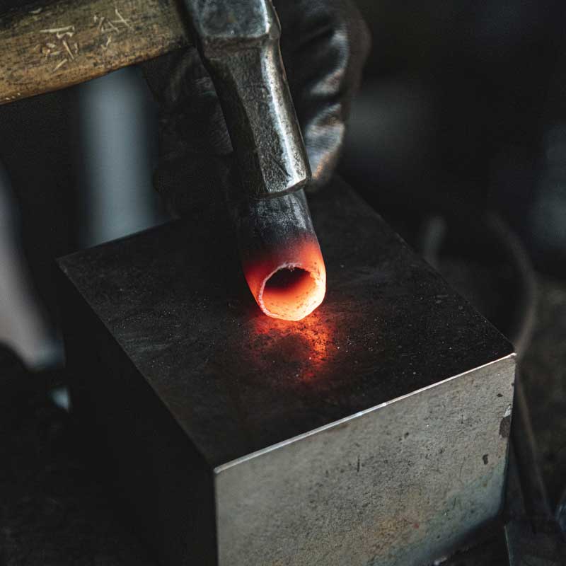 Hand-Forged Iron Hammered Texture Candlestick Holder Color:Vintage 3