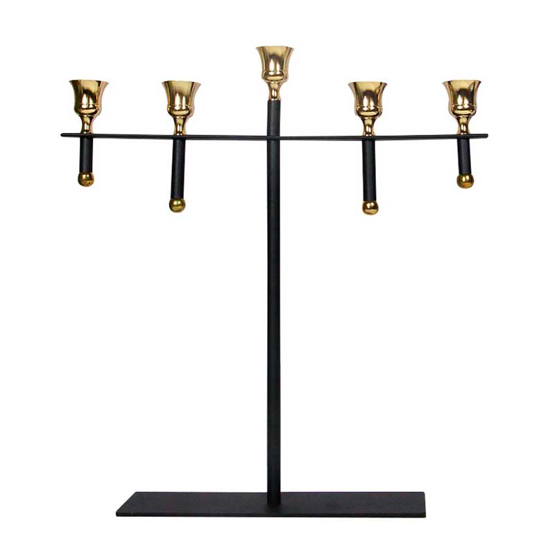Black & GoldIron 3/5-Arm Trident Candlestick Holder