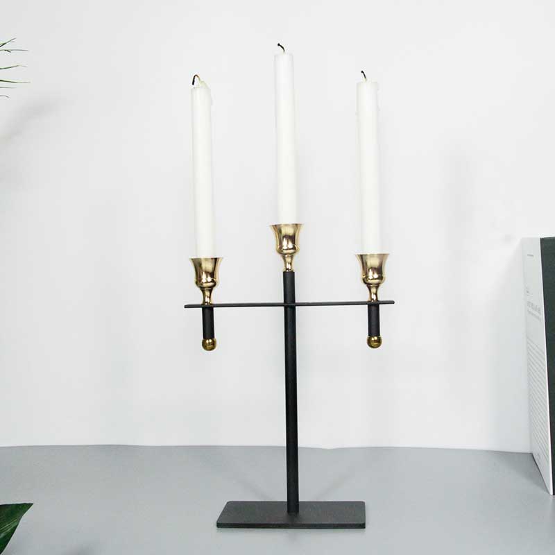 Black & Gold Iron 3/5-Arm Trident Candlestick Holder Color:3 Arms 1