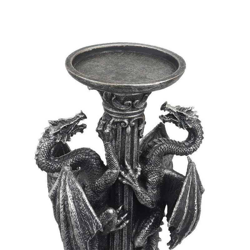 Gothic Twin Dragon Resin Candlestick Color:Black 3