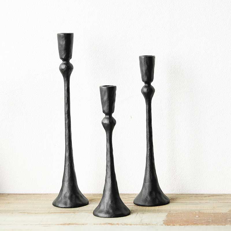 Hammered Candlestic Black