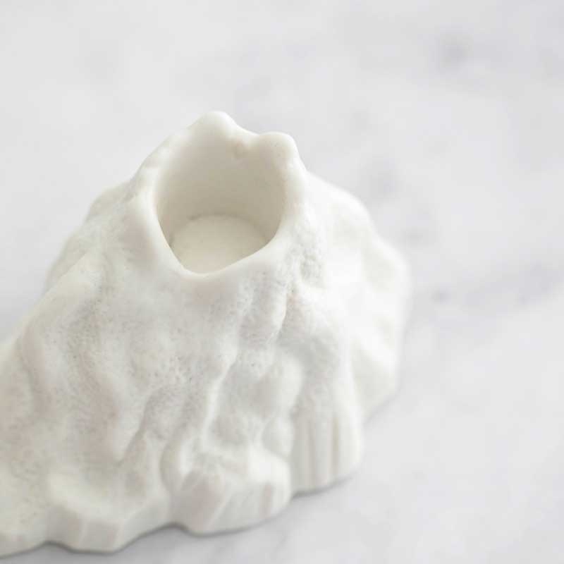 Ceramic Rock Mountain Candle Holder Color:White 1