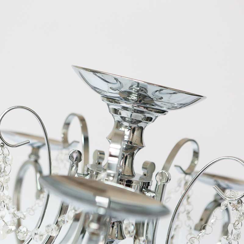 Elegant Crystal Drop Iron Candelabra Color:Default 1