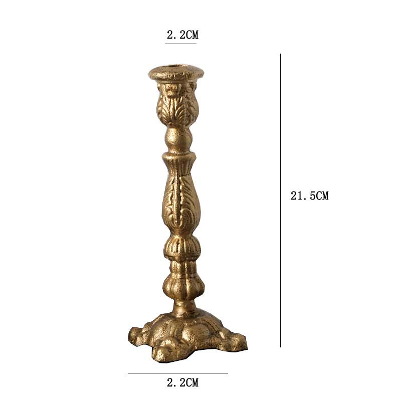 Cast Iron Candle Holder Gold