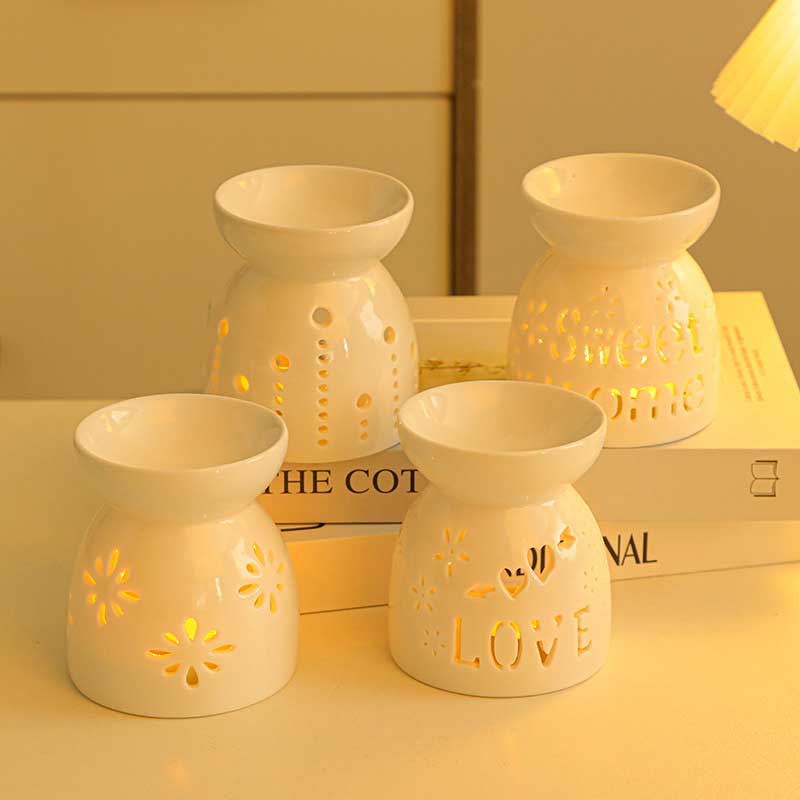 Simple White Ceramic Essential Oil Warmer Style:Style1 3
