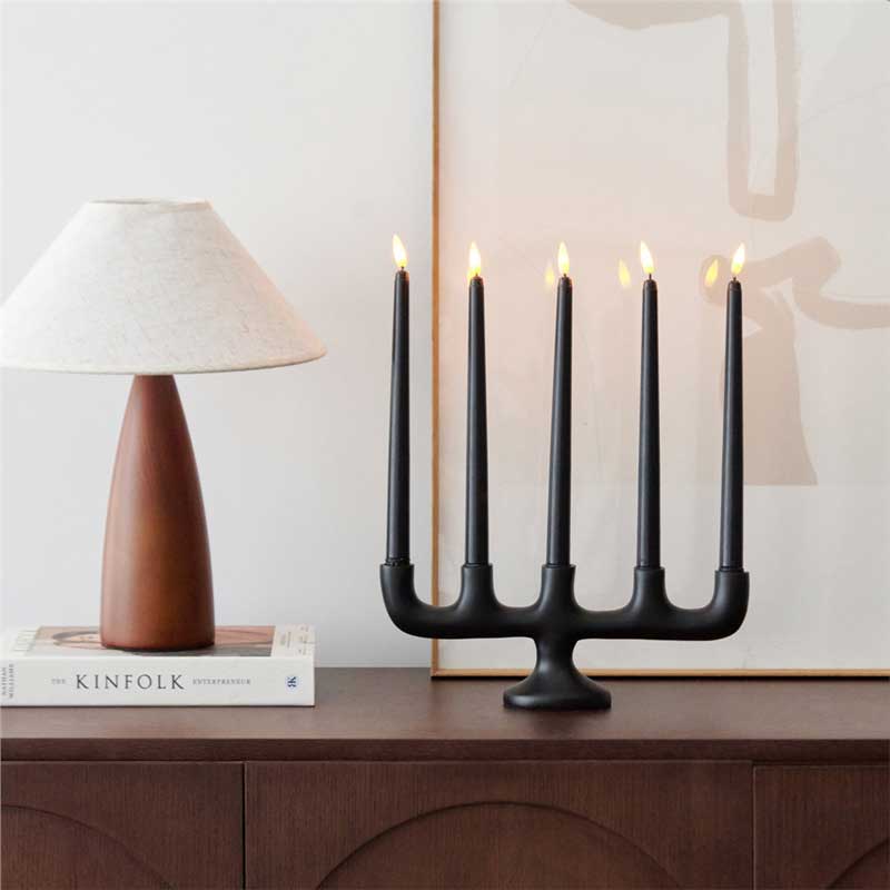 5 Arms Black Aluminum Candelabra Color:Black 4