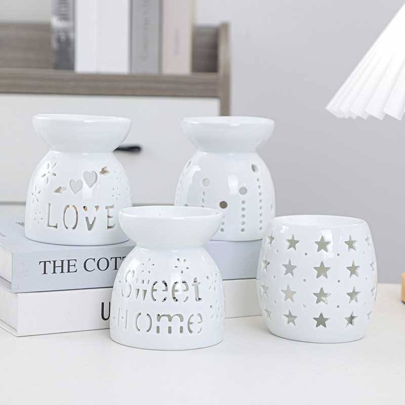 Simple White Ceramic Essential Oil Warmer Style:Style1 1
