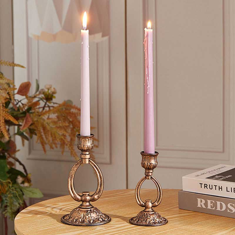 Vintage Embossed Iron Candle Holder,Floral Candlestick Size:7.8*7.8*14.5cm 1