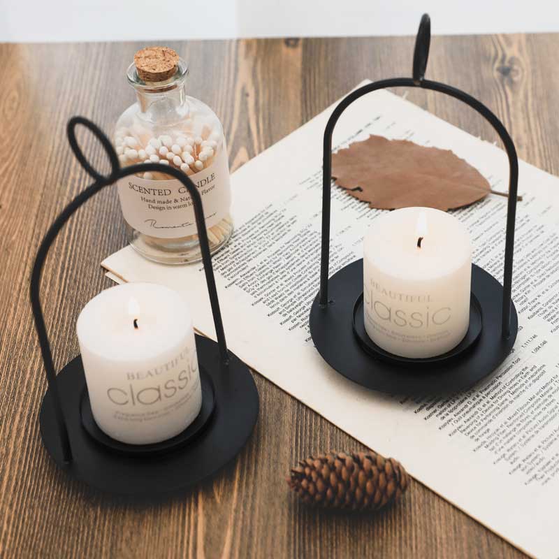 Black Arch Candle Holder With Ring,6 cm Diameter Color:Black 1