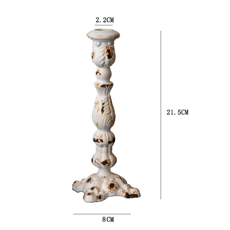 Cast Iron Candle Holder White