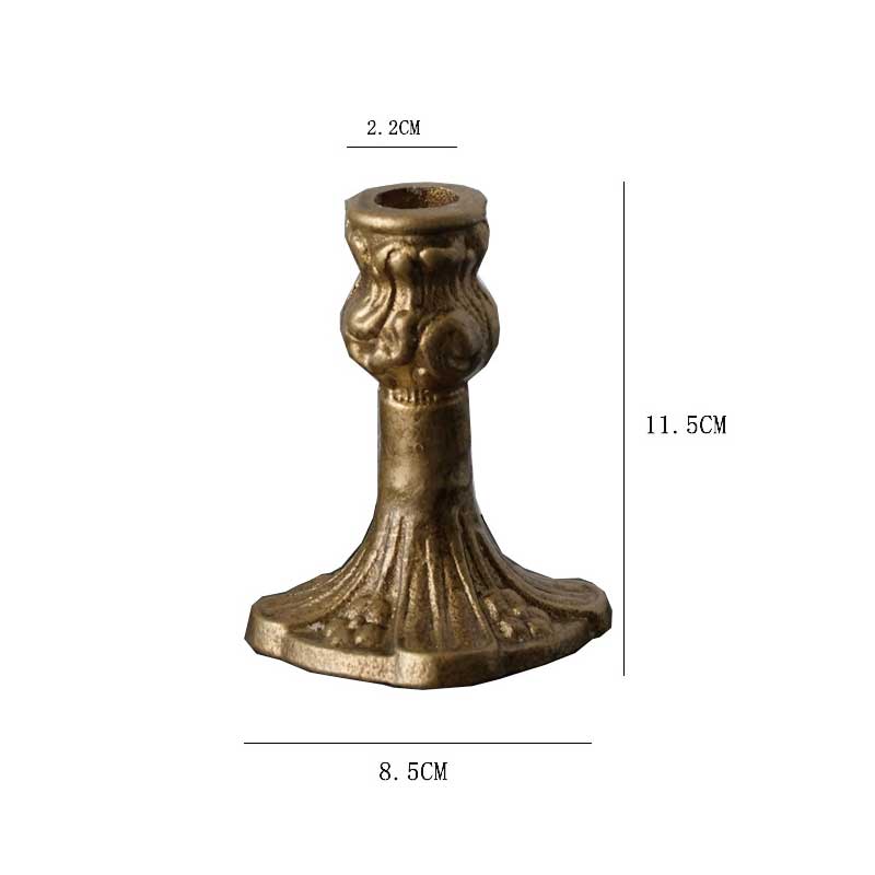 Cast Iron Candle Holder Gold