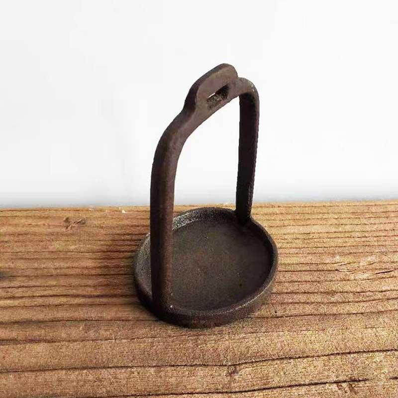 Vintage Distressed Cast Iron Candelabra with Handle | Industrial Style Decor Color:Cast Iron 3