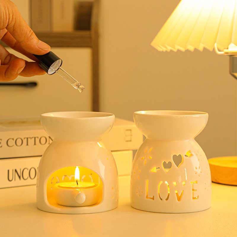 Simple White Ceramic Essential Oil Warmer Style:Style1 2