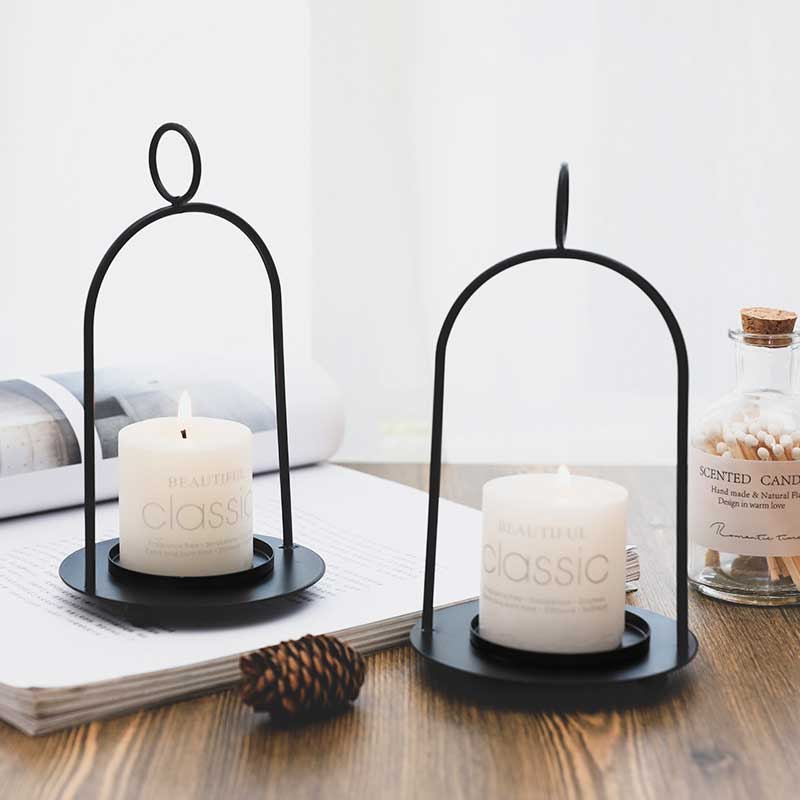 Black Arch Candle Holder With Ring,6 cm Diameter Color:Black 2