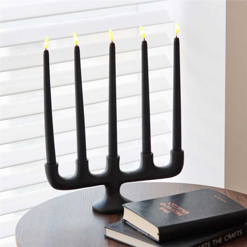 5 Arms Black Aluminum Candelabra Color:Black 3