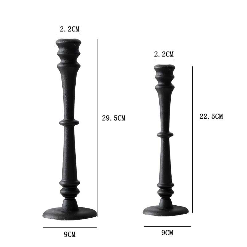 Cast Iron Candle Holder Black
