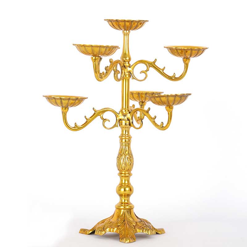 Brass Lotus Seven-Star Oil Lamp Holder Style:Style3