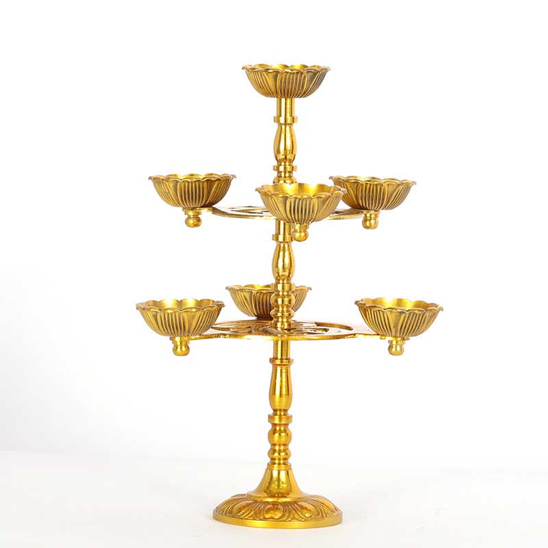 Brass Lotus Seven-Star Oil Lamp Holder Style:Style2