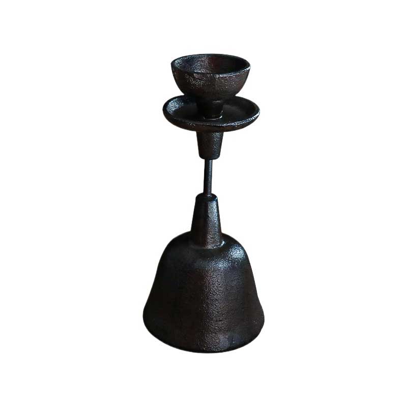 Rustic Cast Iron Candle Holder,bell-shaped base