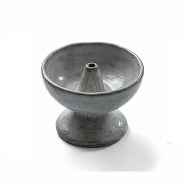 Ghee Lamp and Incense Burner,black-brown/off-white Color:Gray