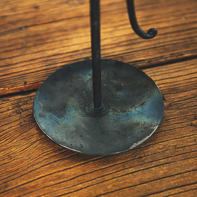 Tall & Slender Hand-Forged Vintage Iron Candlestick Color:Black 3