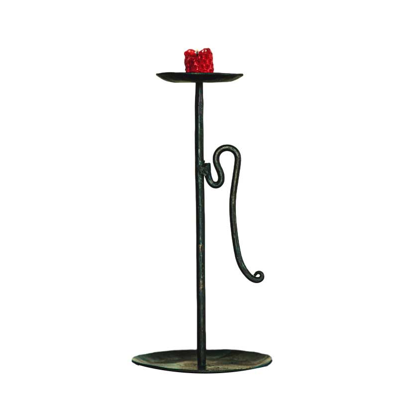 Tall & Slender Hand-Forged Vintage Iron Candlestick Color:Black