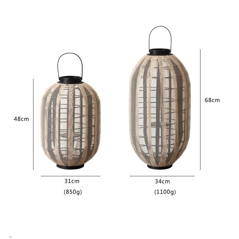 Woven Rattan Floor Lantern Candle Holders Style:Style1 2