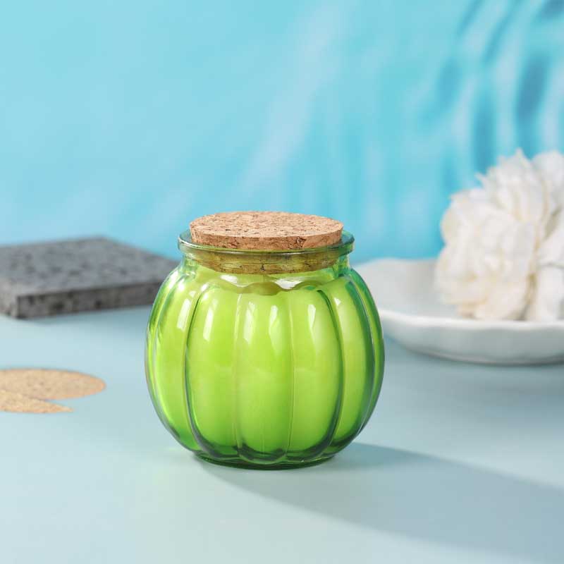 Pumpkin Glass Jar Green