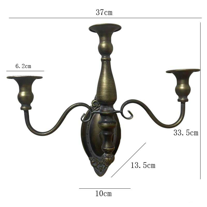 European Vintage Wrought Iron Wall Sconce Candelabra Antique Bronze Finish Style:Style1 2