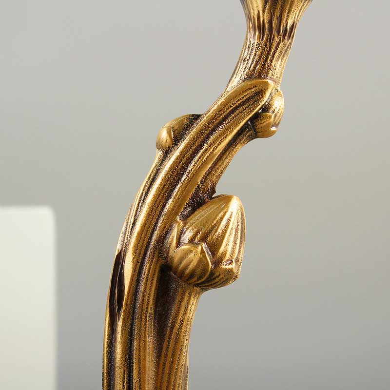 Vintage Brass Flower Candle Holder,glass flower shade Color:Gold;Size:15*15*36cm 3