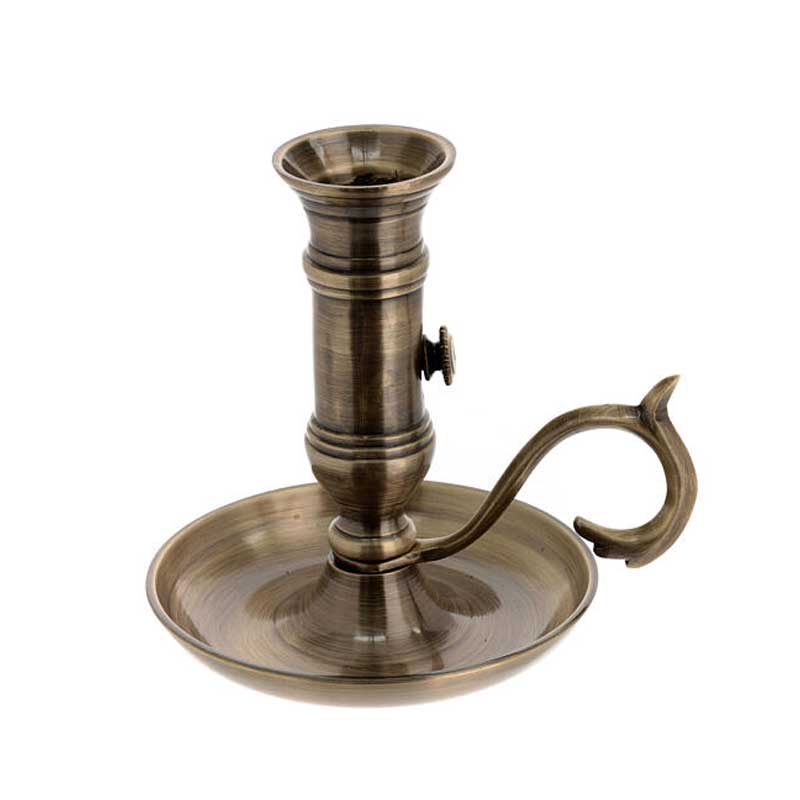 Vintage Brass Handheld Candlestick Holder