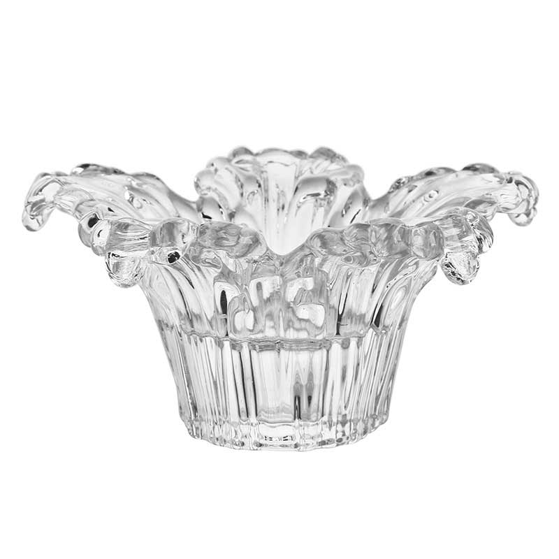 Flower-Shaped Clear Glass Candle Holder