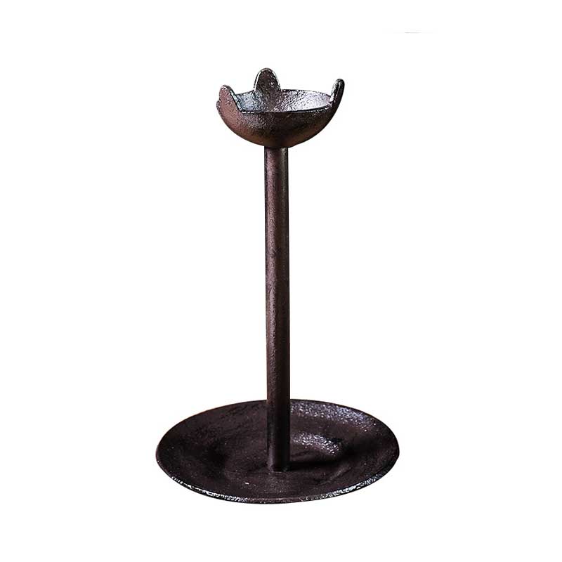 Vintage Cast Iron  Candlestick,Base Diameter 13.5cm, distressed dark finish