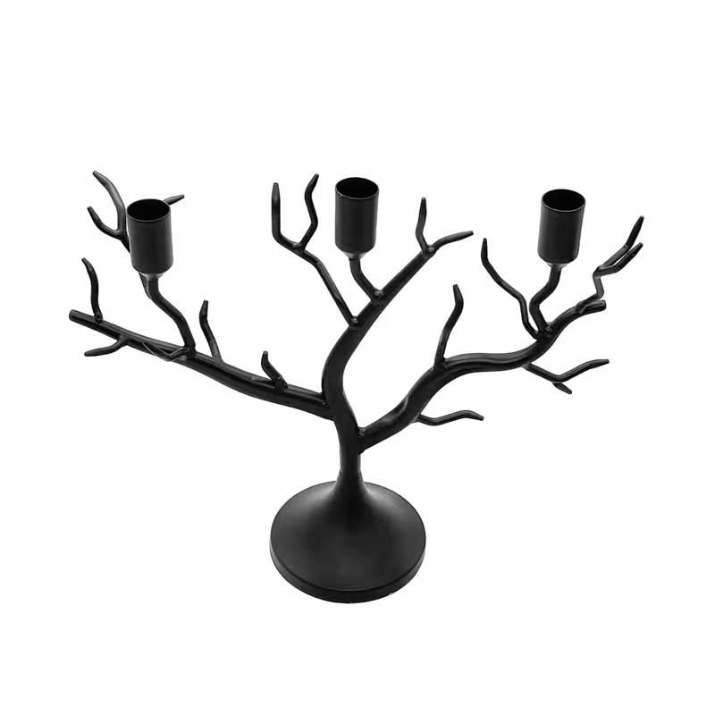 Black Tree Branch Triple Candlestick Holder