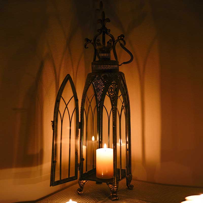 Vintage Gothic Wrought Iron Candlestick Color:Copper 2