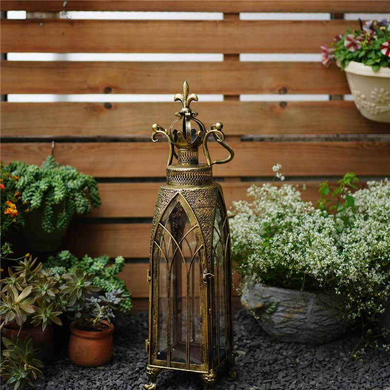 Vintage Gothic Wrought Iron Candlestick Color:Copper 3