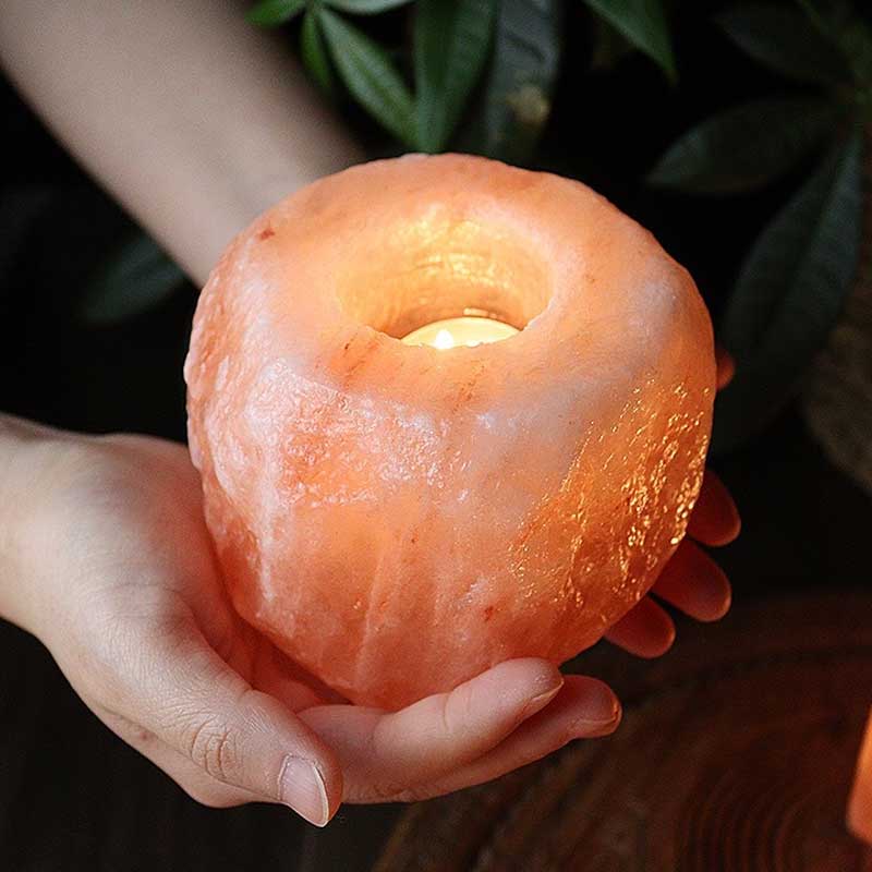 Himalayan Natural Crystal Salt Tealight Holder Color:Heart 2