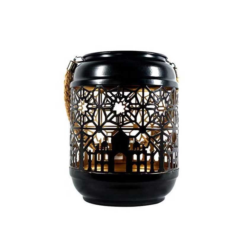 Hollow-Out Iron Art Candle Holder,Diameter 12.5cm,Mosque silhouette Size:12.5*12.5*16cm